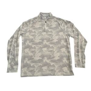 Johnnie-O Surf wear Camo Performance 1/4 Zip Pullover Golf Mens Medium Gray
